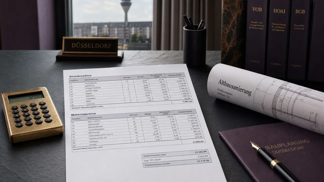 Transparente Kostenkalkulation 2026: Stundensätze und Materialpreise für die Altbausanierung im Raum Düsseldorf und Köln