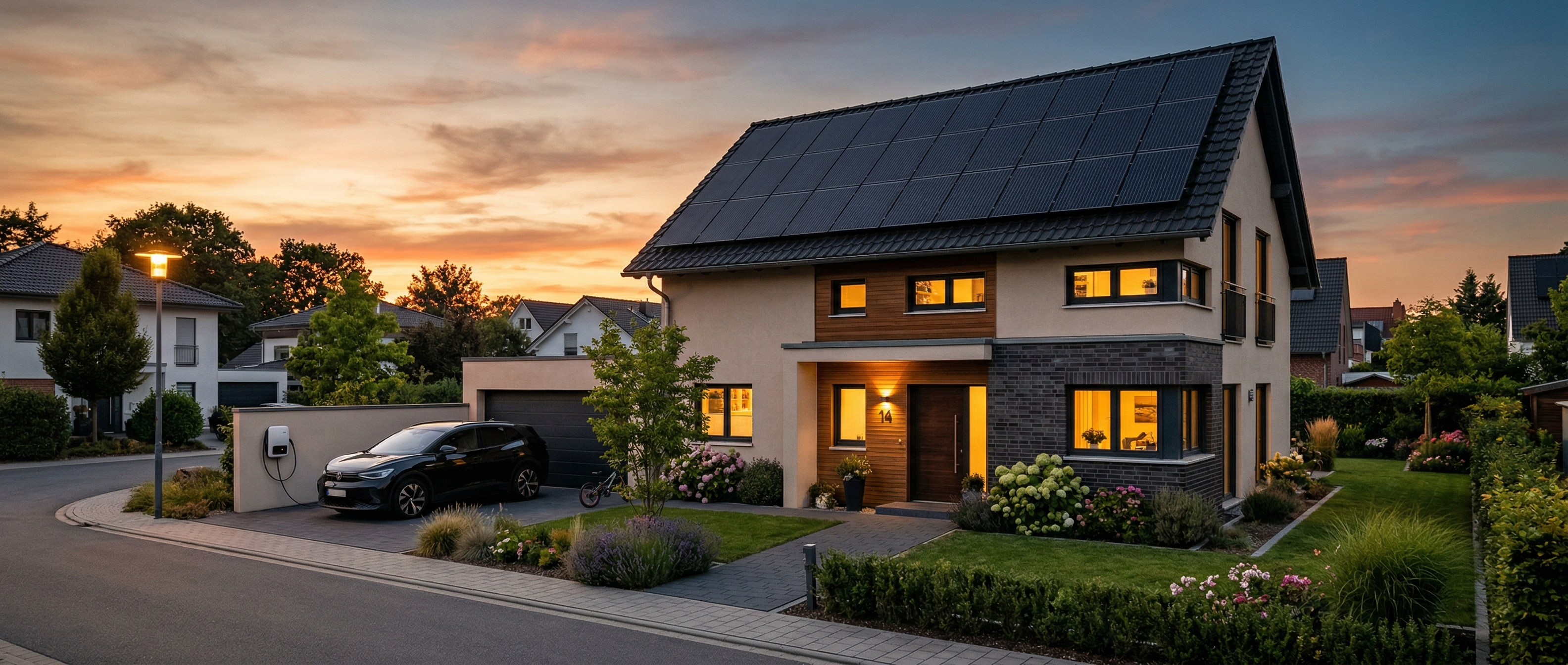 Modernes Einfamilienhaus mit Solaranlage im Ruhrgebiet