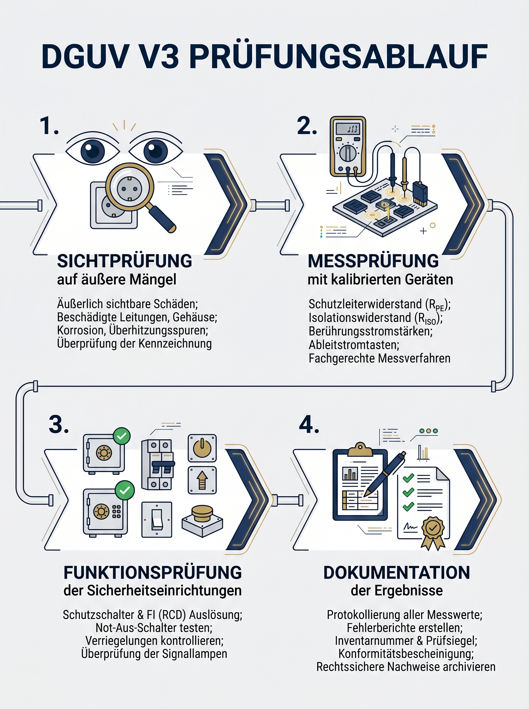 DGUV V3 Prüfungsablauf