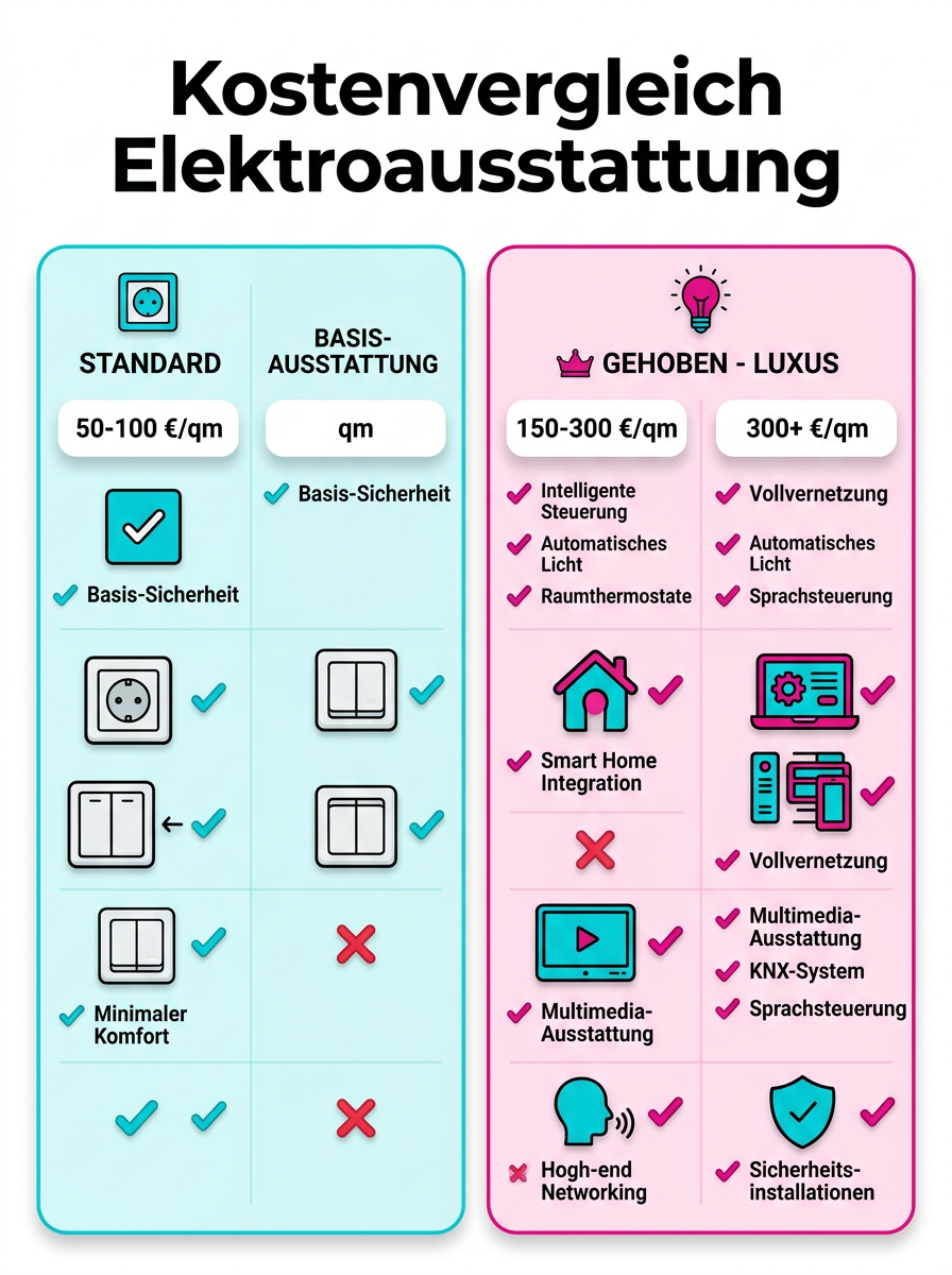 Kostenvergleich Elektroausstattung