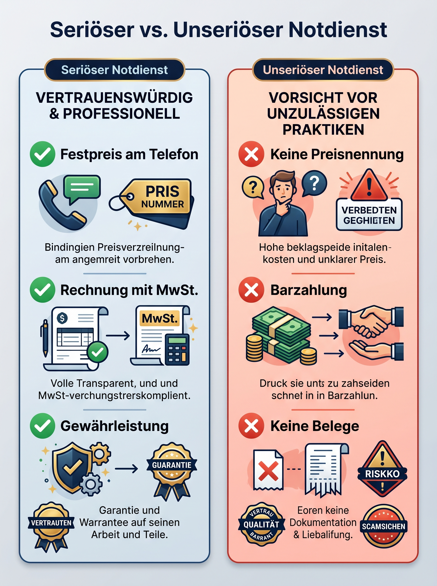 Seriöser vs. Unseriöser Notdienst