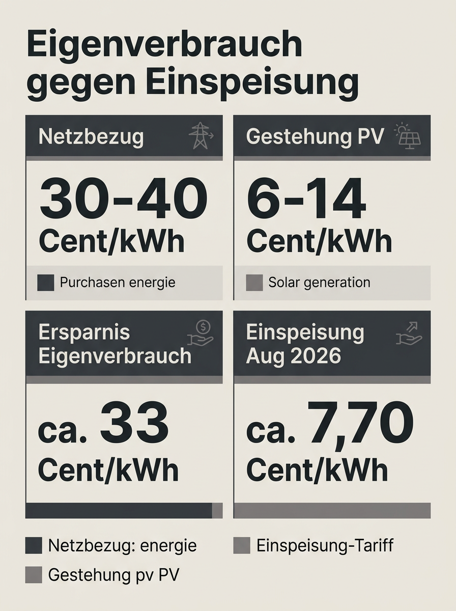Eigenverbrauch gegen Einspeisung